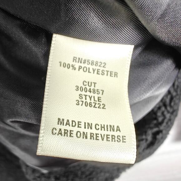 Max Studio Black Fuzzy Zip Jacket with Pockets Size M NWT - Picture 7 of 9